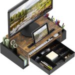 SimpleHouseware Desk Monitor Stand Riser with Adjustable Organizer Tray - Image 2